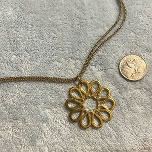 Gold Tone Chain with Round Pendant 16” with 2” extender